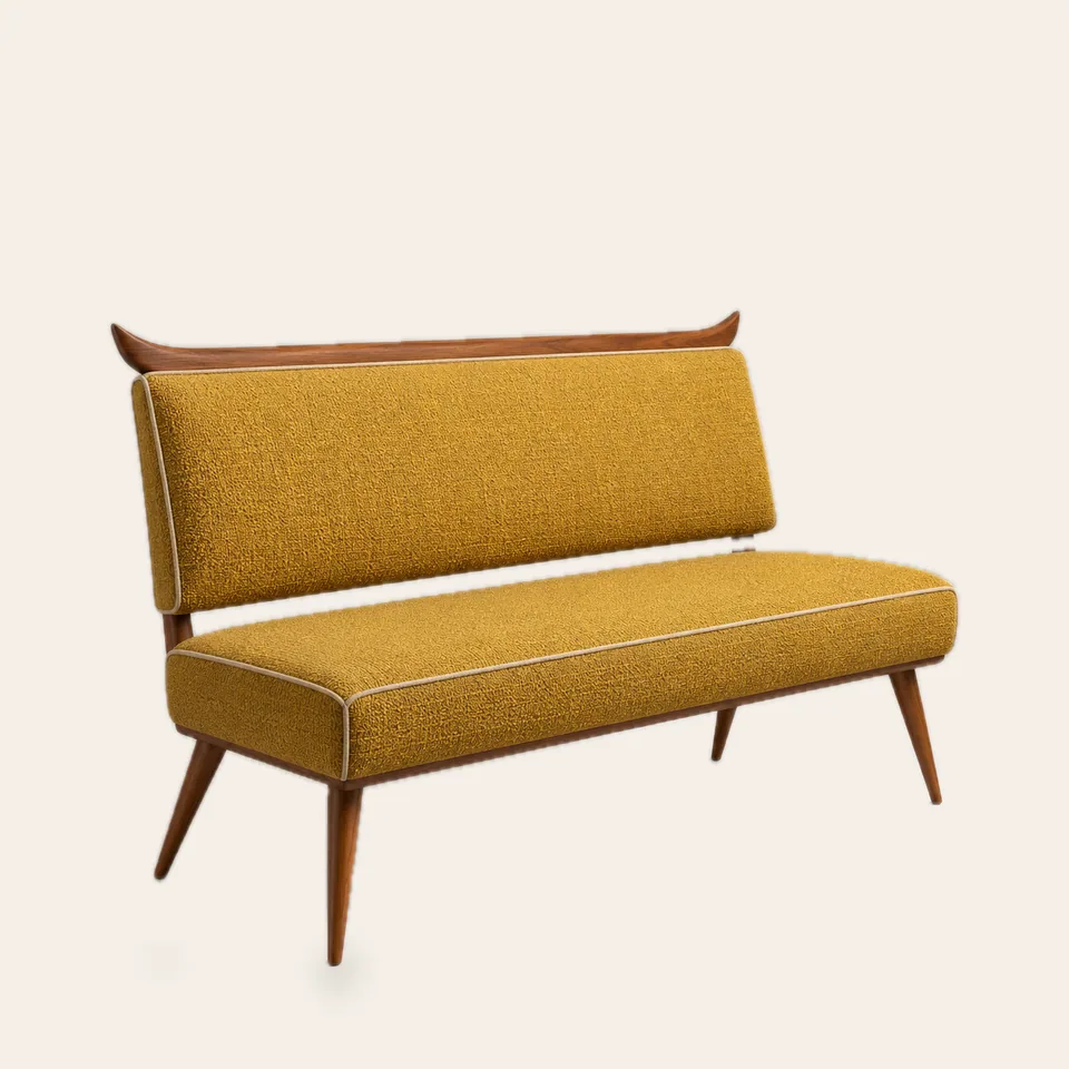 Mustard Mid-Century Settee
